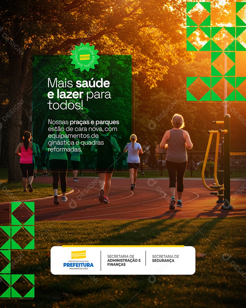 Prefeitura Municipal Mais Saúde e Lazer Para Todos Social Media PSD Editável