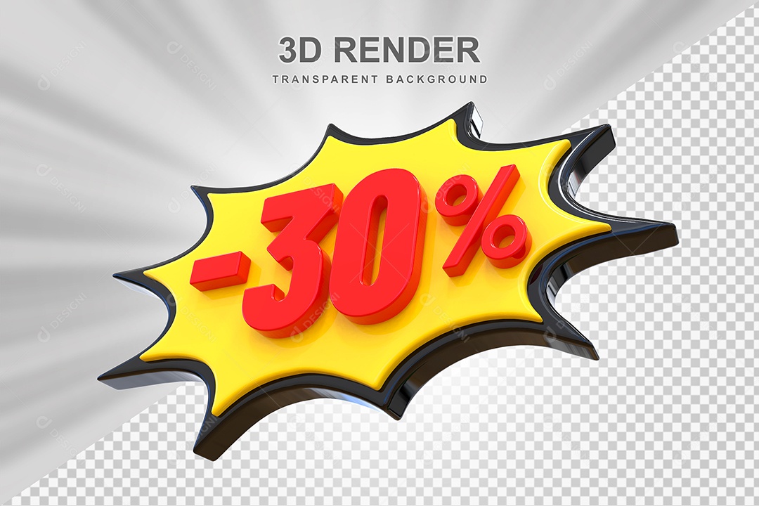 Elemento 3D -95% Vermelho Preto E Amarelo para Composição PSD Editável