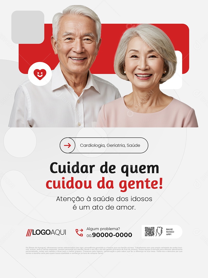 Cardiologia Cuidar de Quem Cuidou da Gente Social Media PSD Editável