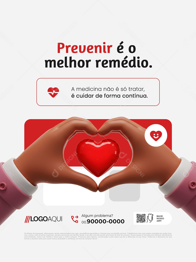Cardiologia Prevenir é o Melhor Remédio Social Media PSD Editável