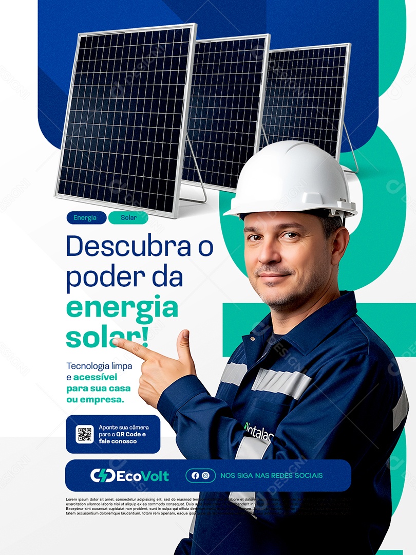 Descubra o Poder da Energia Solar Social Media PSD Editável