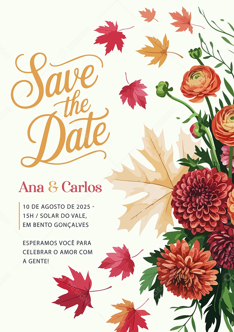 Convite de Casamento Ana e Carlos EPS + AI Editável