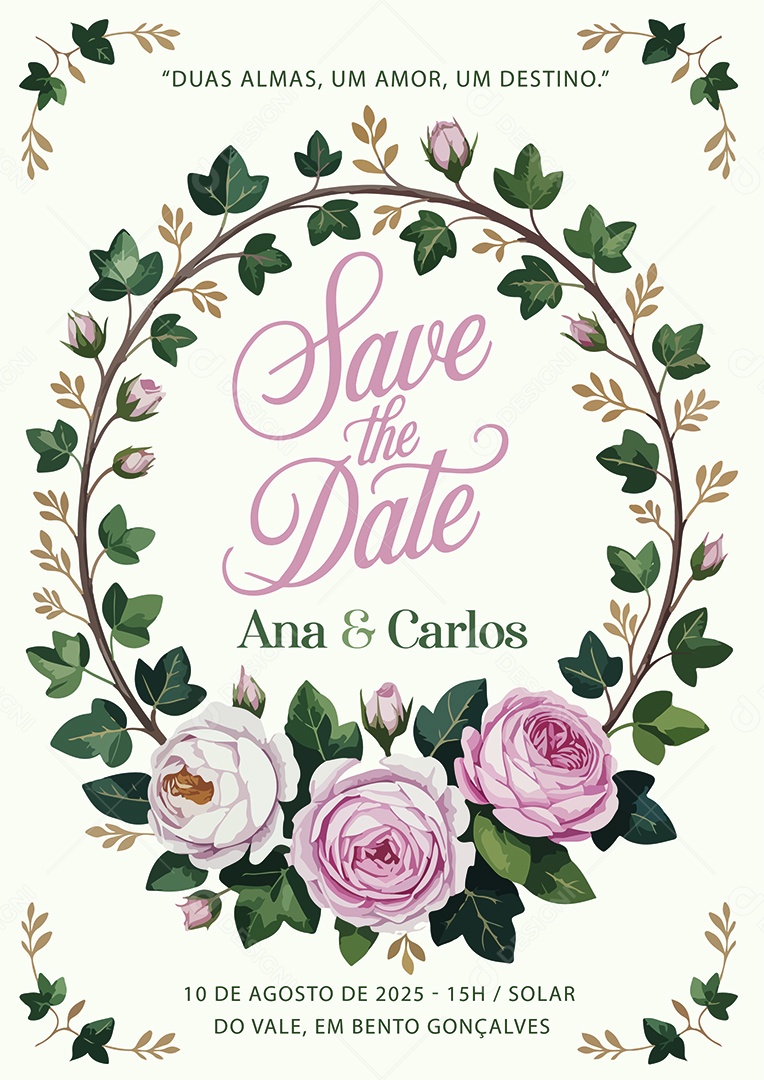 Convite de Casamento Ana e Carlos EPS + AI Editável