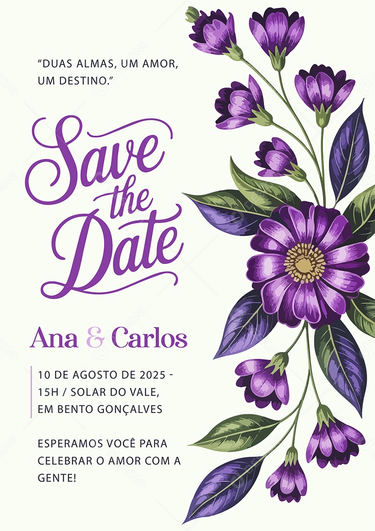Convite de Casamento Ana e Carlos EPS + AI Editável