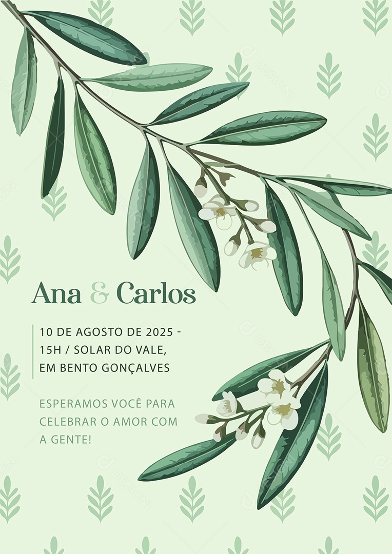 Convite de Casamento Ana e Carlos EPS + AI Editável