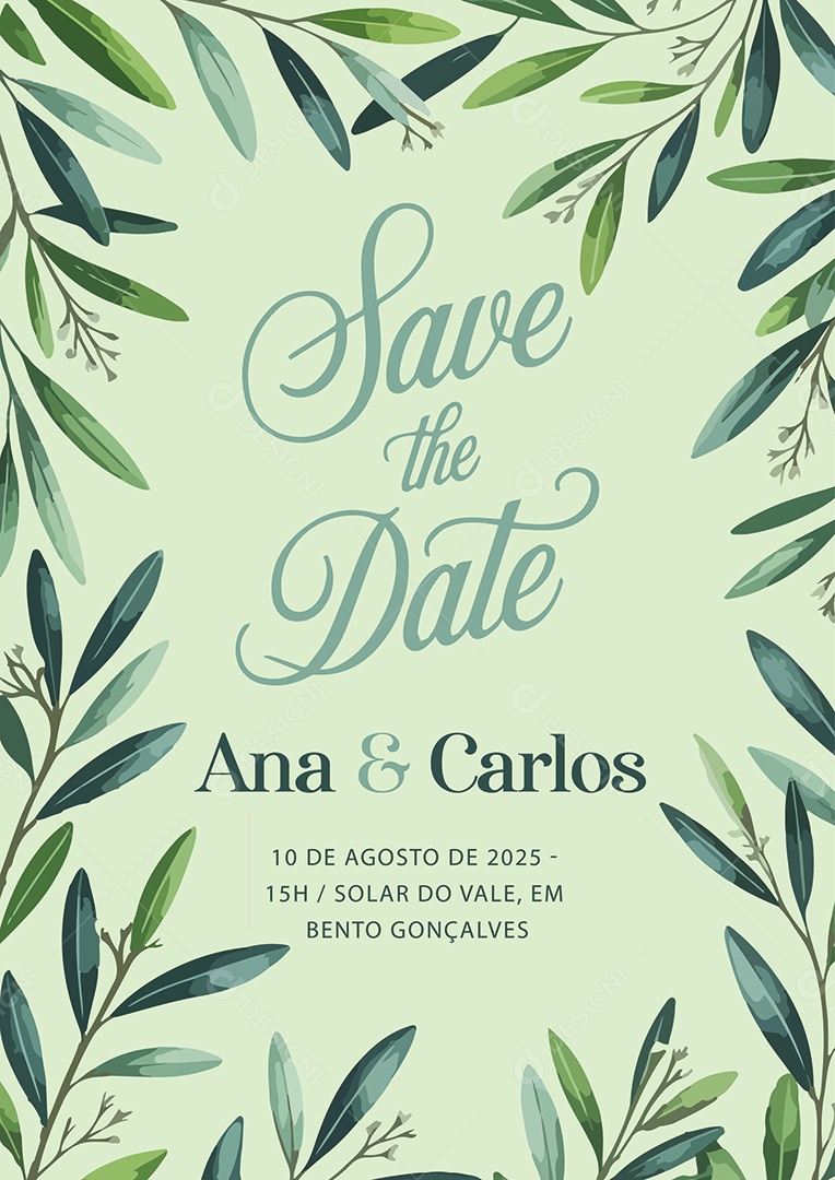 Convite de Casamento Save The Date EPS + AI Editável