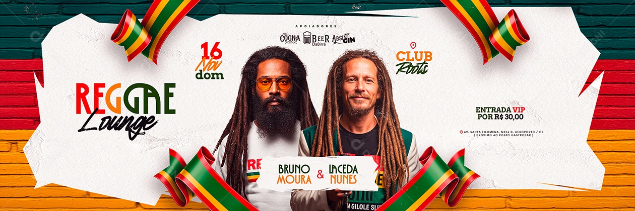 Carrossel Flyer Próximos Shows Reggae Lounge Social Media PSD Editável