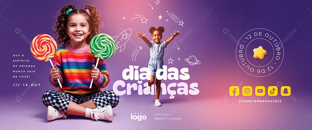 Carrossel Dia das Crianças 12 de Outubro Social Media PSD Editável