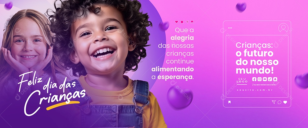 Carrossel Feliz Dia das Crianças 12 de Outubro Social Media PSD Editável