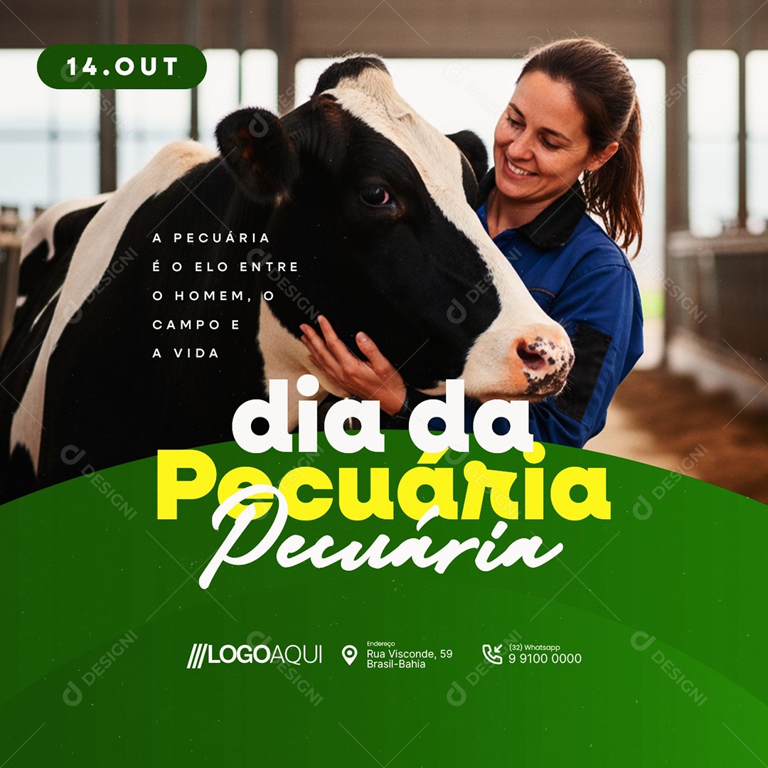 Dia da Pecuária 14 de Outubro o Elo Entre o Homem o Campo a Vida Social Media PSD Editável