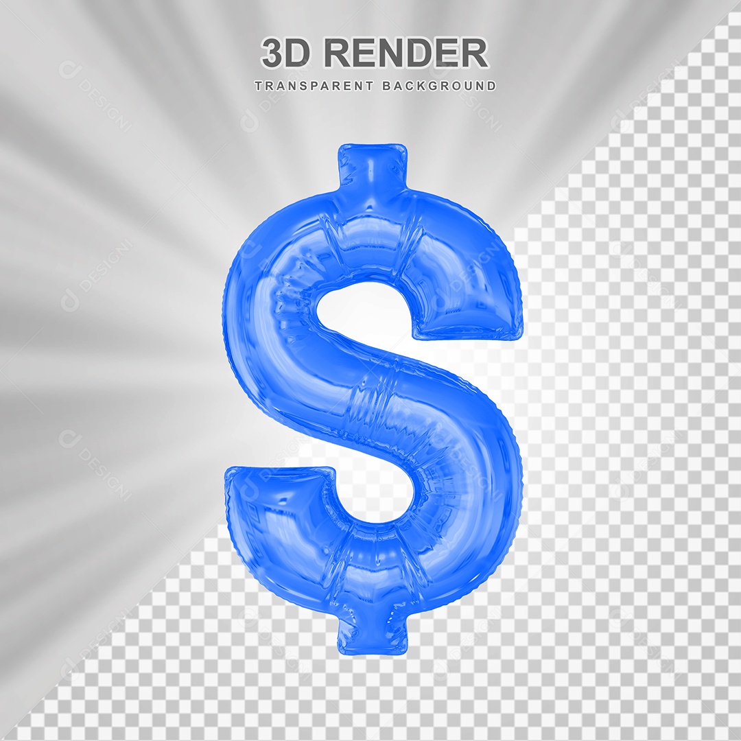 Balão de Cifrão Elemento 3D para Compoisção PSD