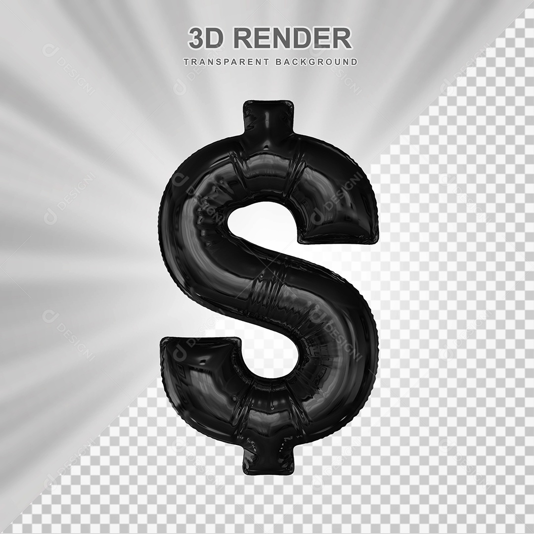 Balão de Cifrão Elemento 3D para Compoisção PSD