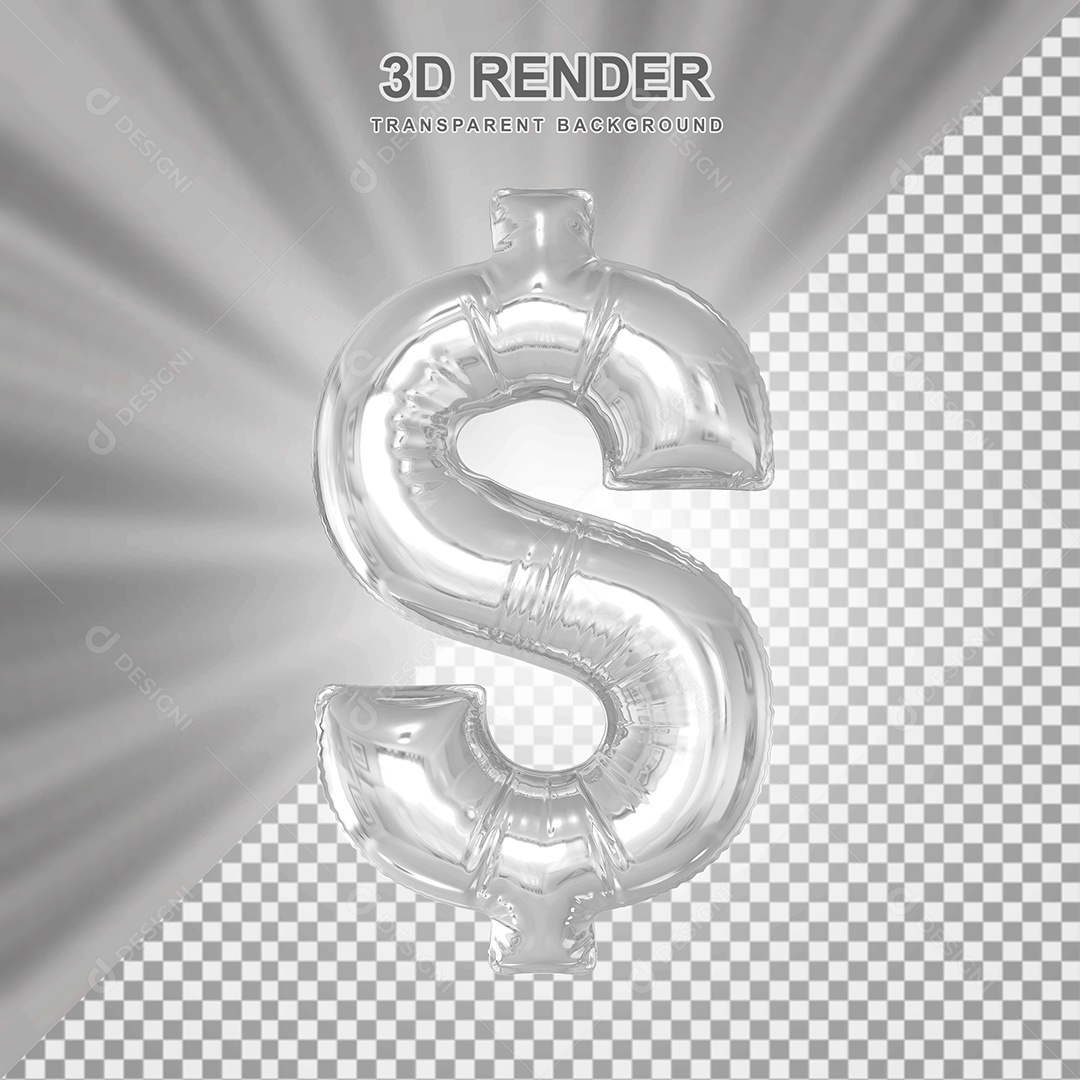 Balão de Cifrão Elemento 3D para Compoisção PSD