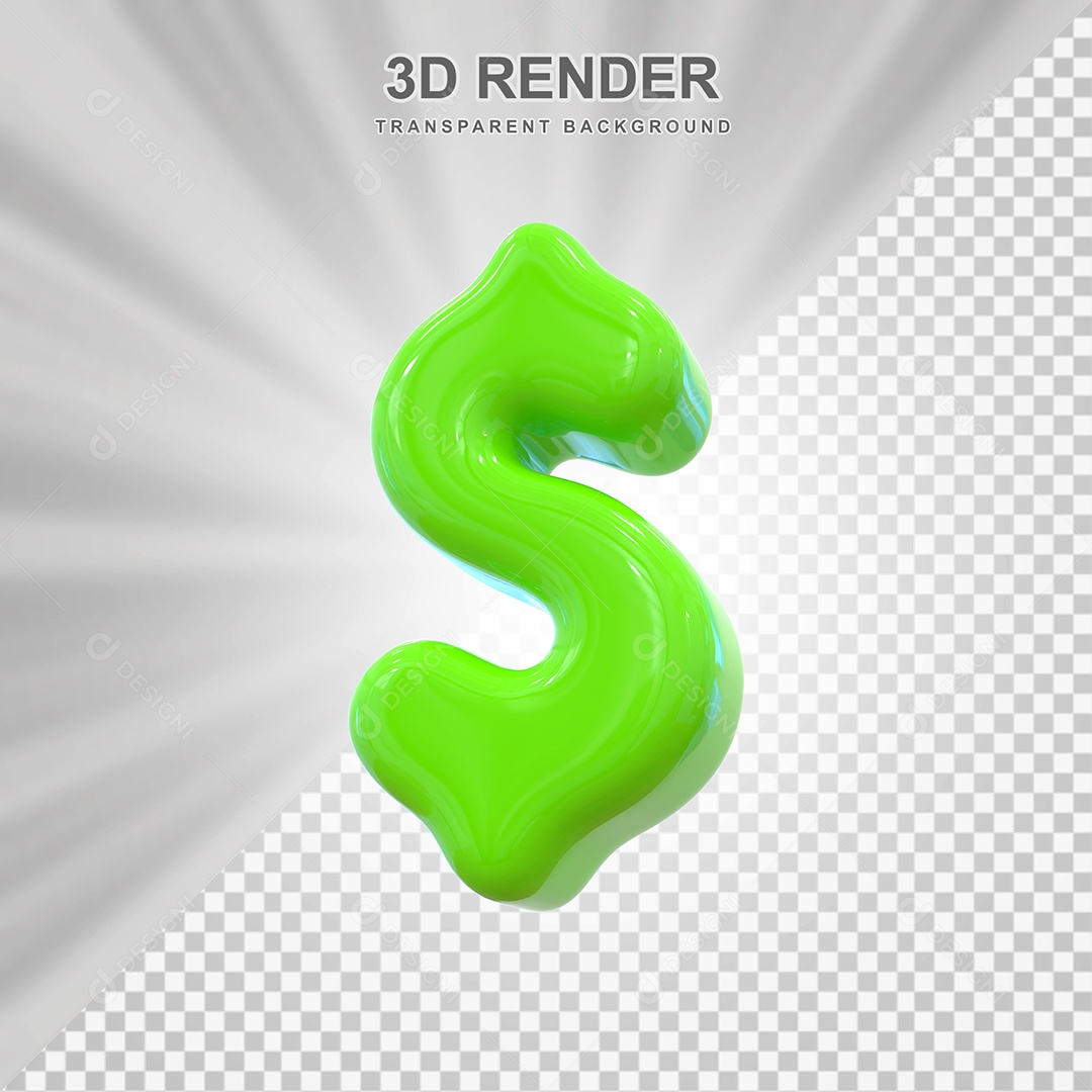 Balão de Cifrão Elemento 3D para Compoisção PSD