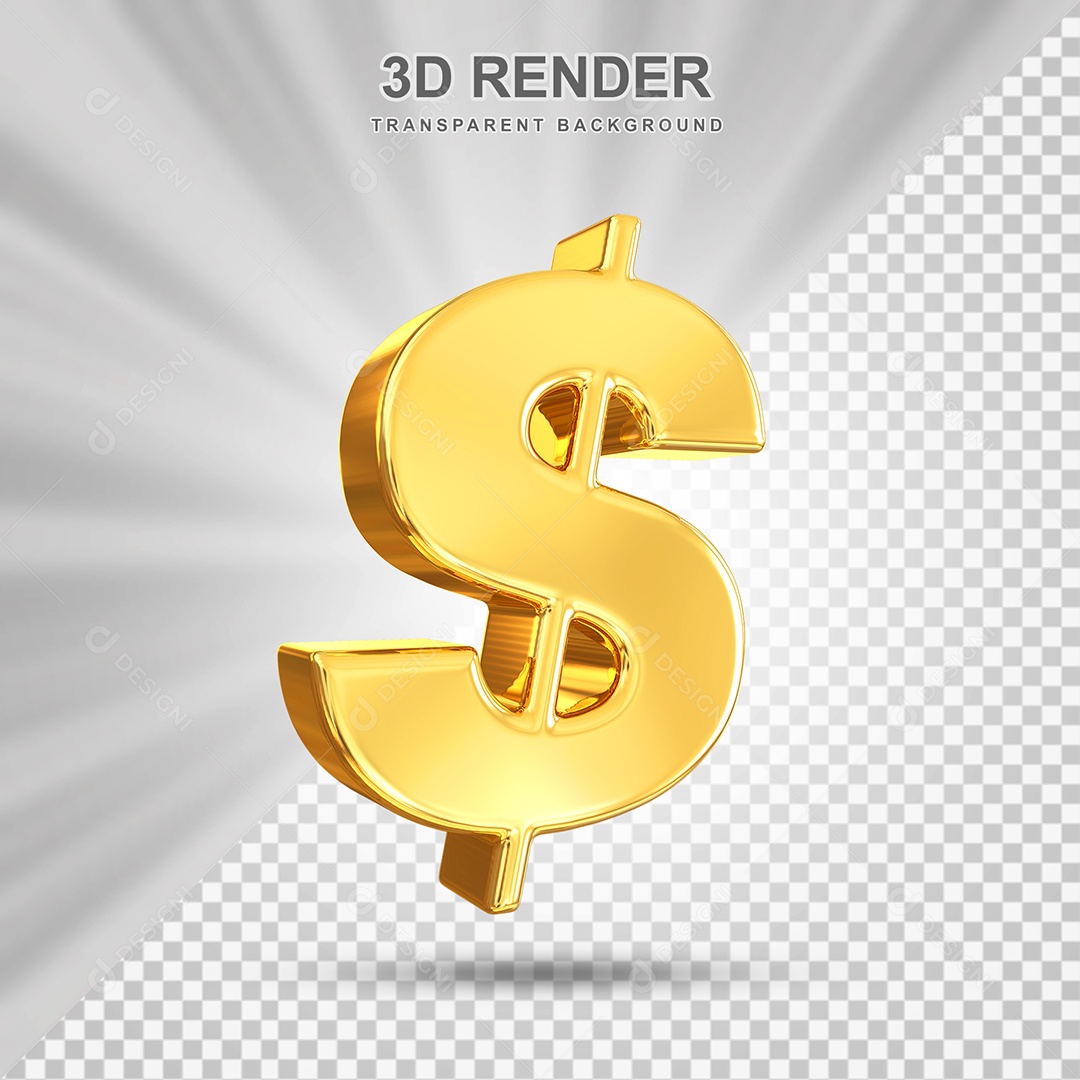 Balão de Cifrão Elemento 3D para Compoisção PSD