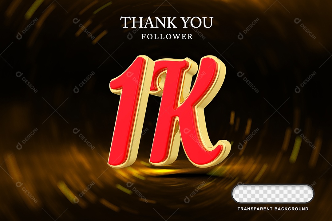 Elemento 3D 1k  Amarelo Vermelho para Composição PSD Editável