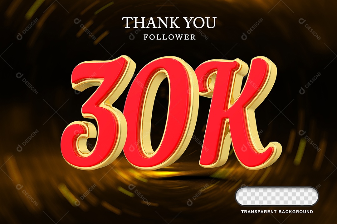 Elemento 3D 30k  Amarelo Vermelho para Composição PSD Editável