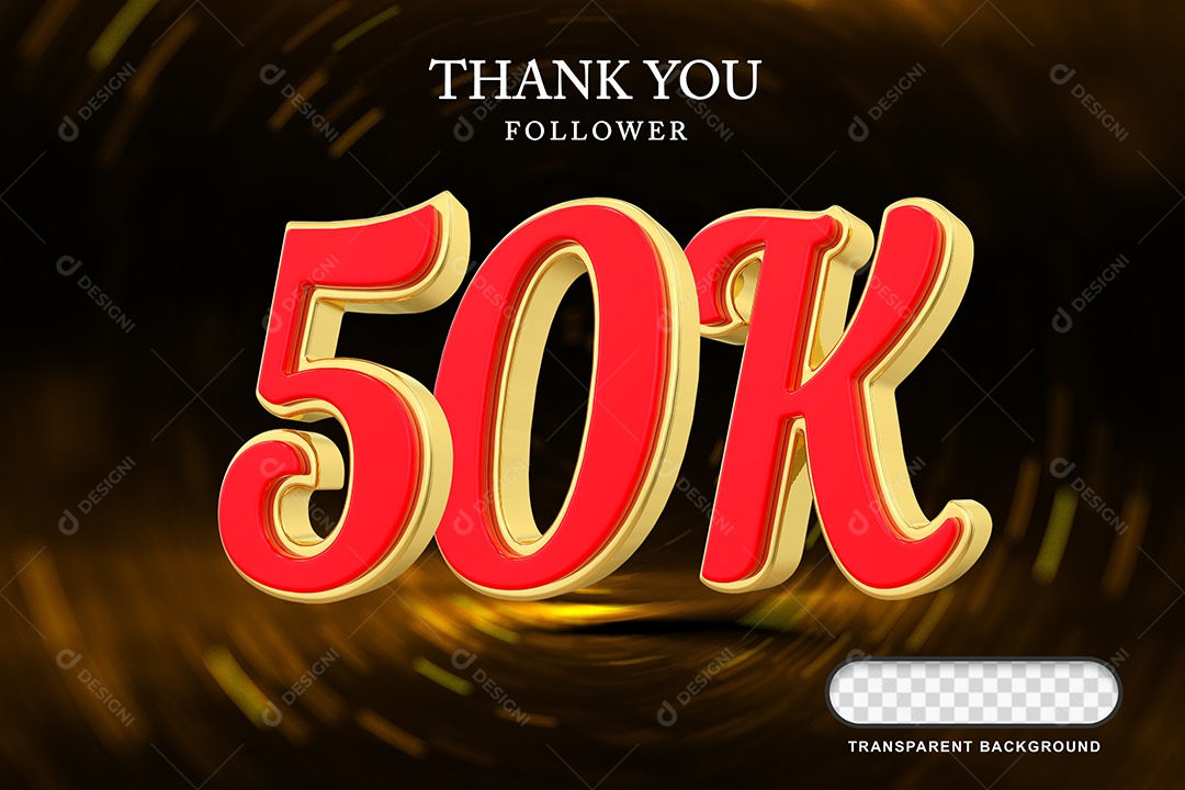 Elemento 3D 50k  Amarelo Vermelho para Composição PSD Editável