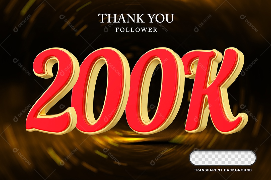 Elemento 3D  200k  Amarelo Vermelho para Composição PSD Editável