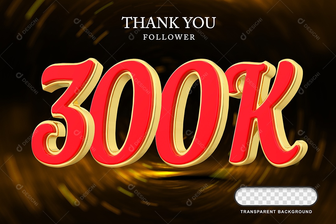 Elemento 3D 900k  Amarelo Vermelho para Composição PSD Editável