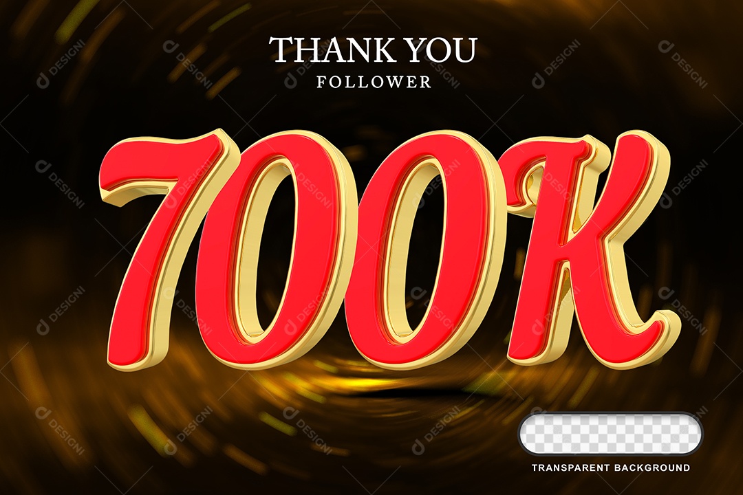 Elemento 3D  700k  Amarelo Vermelho para Composição PSD Editável