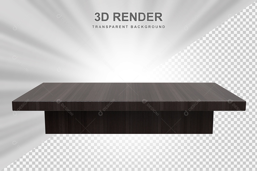 Elemento 3D Mesa de Madeira Quadrada Para Composição PSD