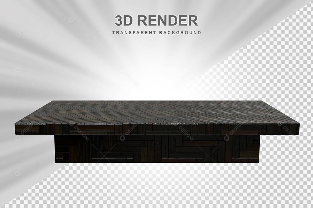 Elemento 3D Mesa de Madeira Quadrada Para Composição PSD