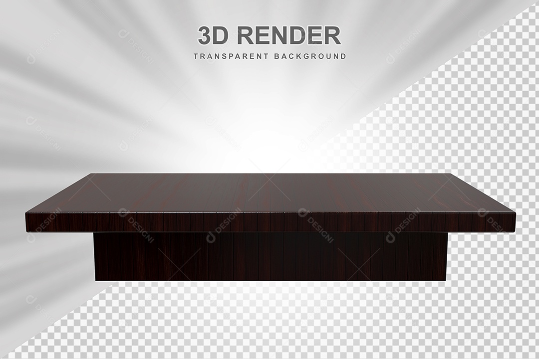 Elemento 3D Mesa de Madeira Quadrada Para Composição PSD