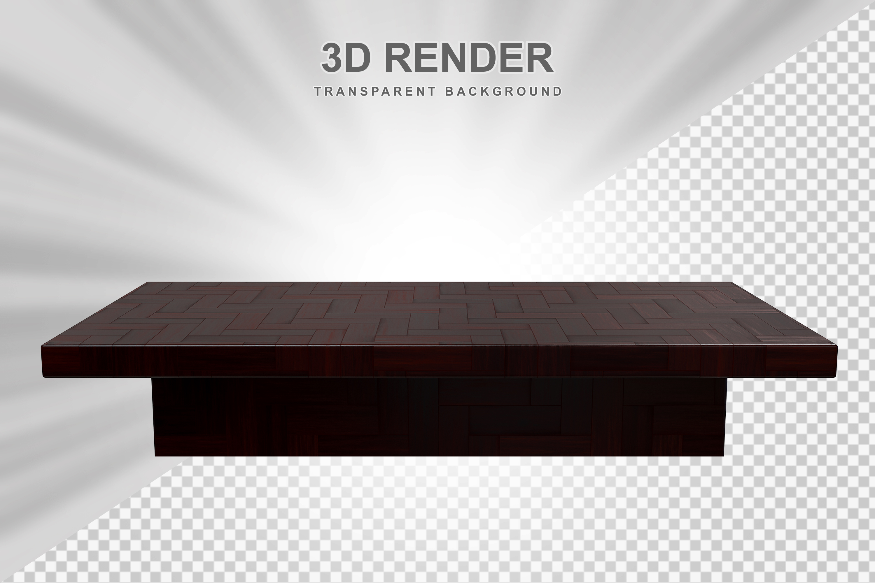 Elemento 3D Mesa de Madeira Quadrada Para Composição PSD