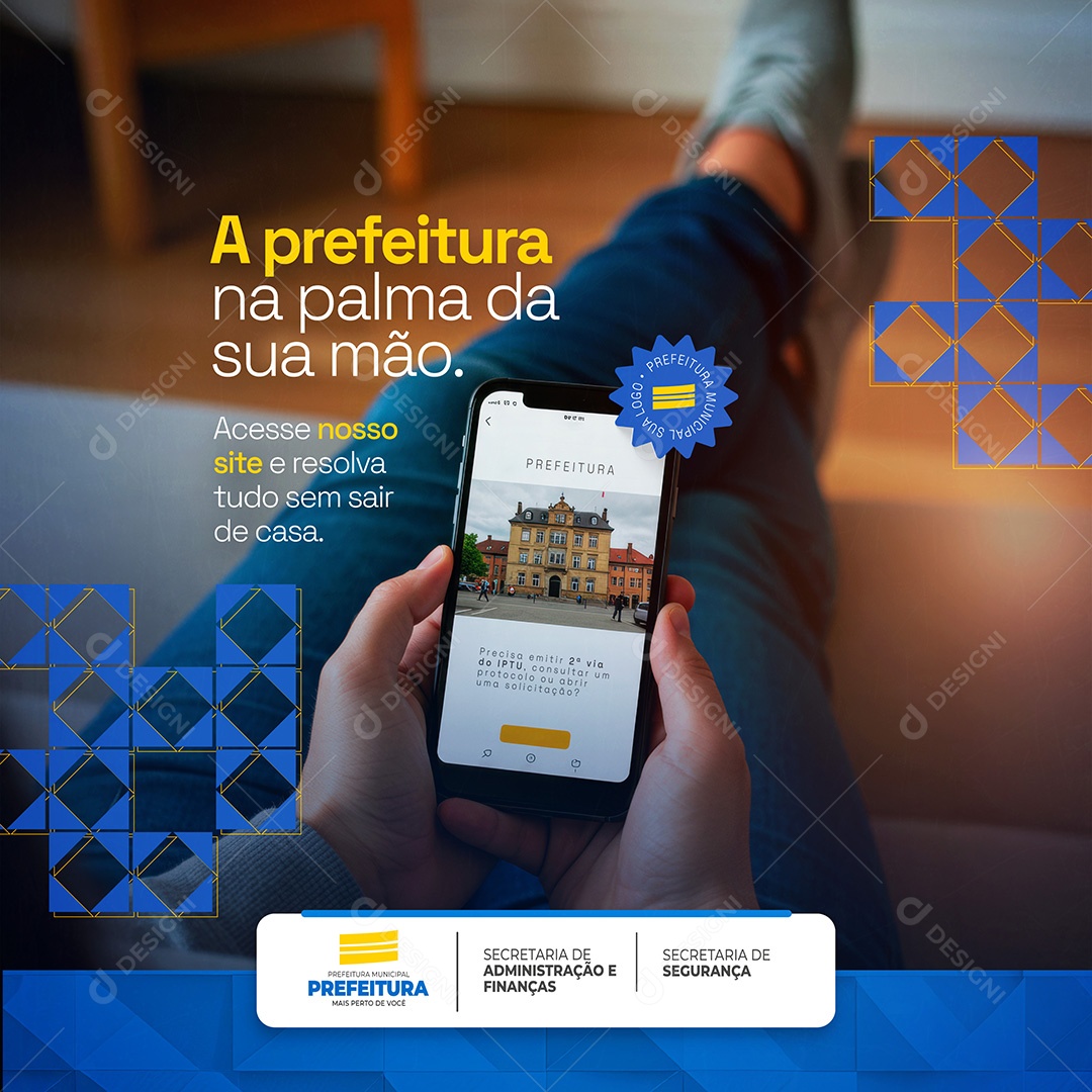 Prefeitura Municipal A Prefeitura Na Palma da Sua Mão Social Media PSD Editável