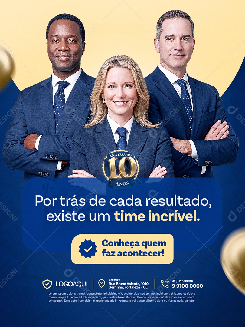 Contabilidade Aniversário 10 Anos Por Trás de Cada Resultado Social Media PSD Editável