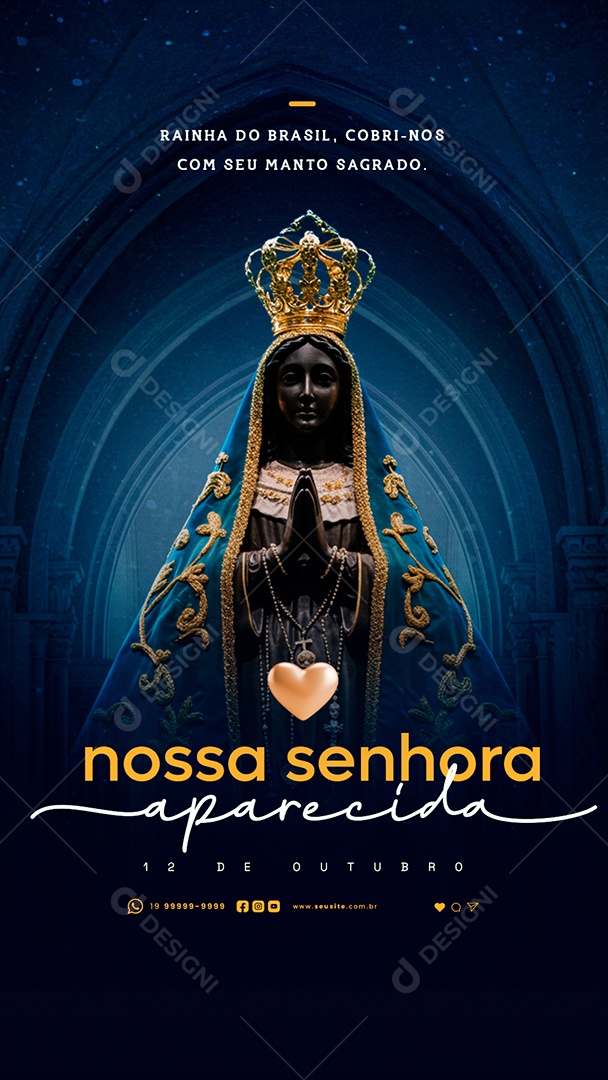 Story Dia de Nossa Senhora Aparecida 12 de Outubro Social Media PSD Editável
