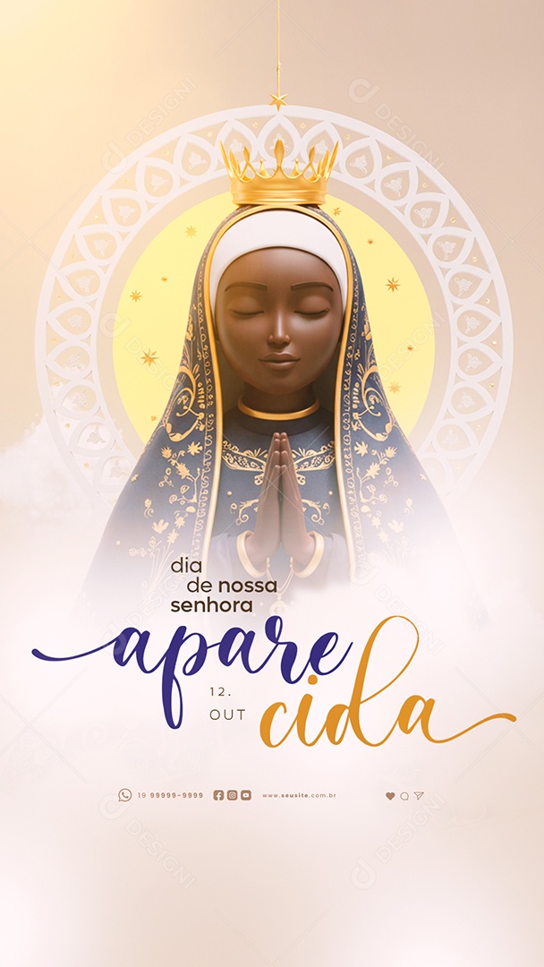 Story Dia de Nossa Senhora Aparecida 12 de Outubro Social Media PSD Editável