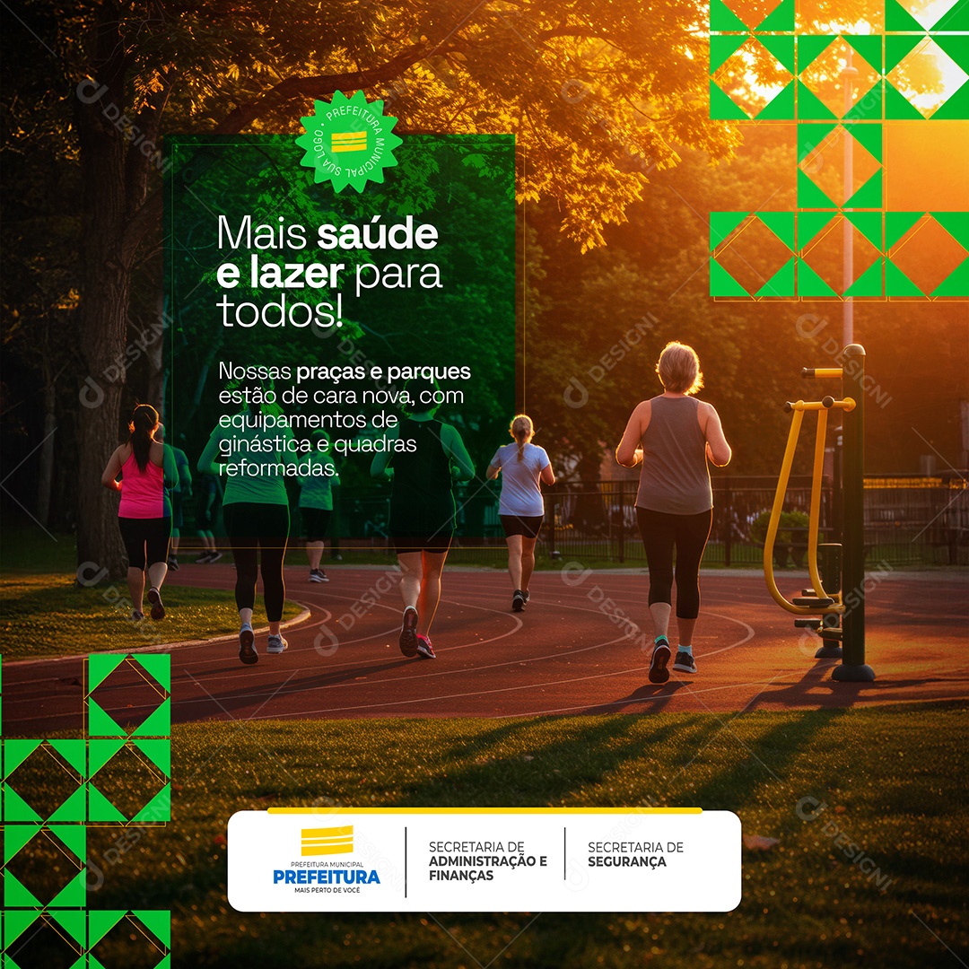 Prefeitura Municipal Mais Saúde e Lazer Para Todos Social Media PSD Editável