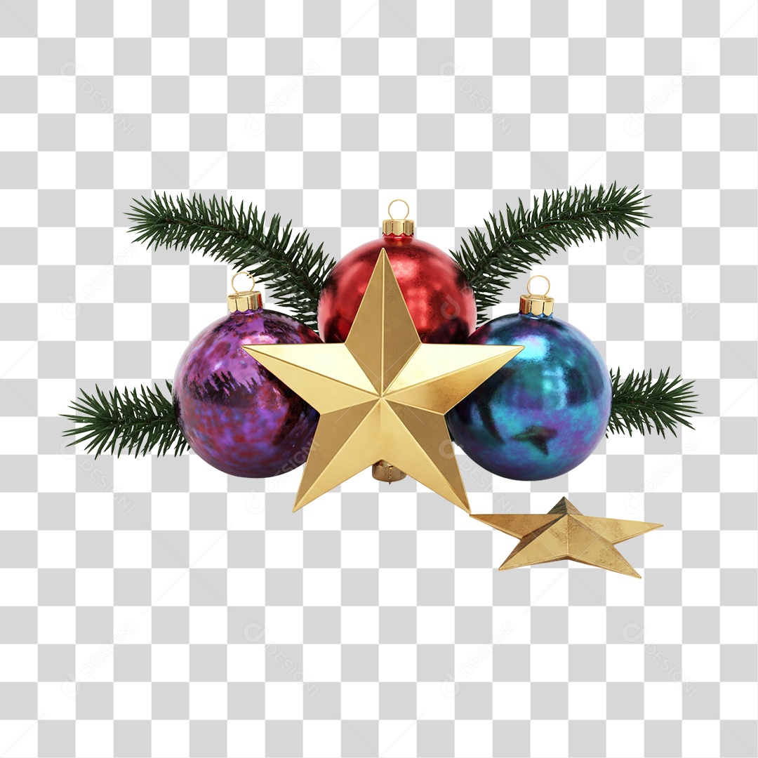 Decoração e Enfeites de Árvore de Natal PNG Transparente