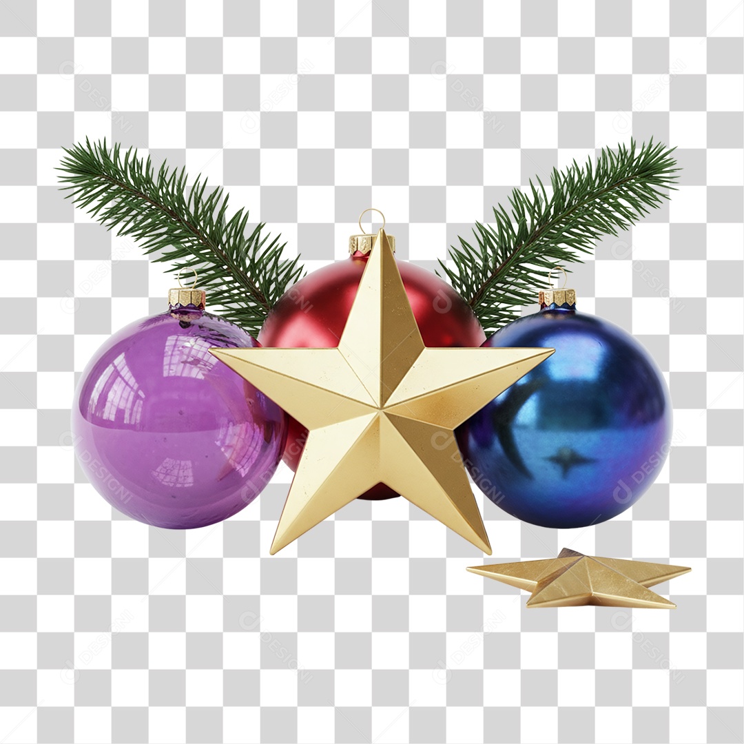 Decoração e Enfeites de Árvore de Natal PNG Transparente