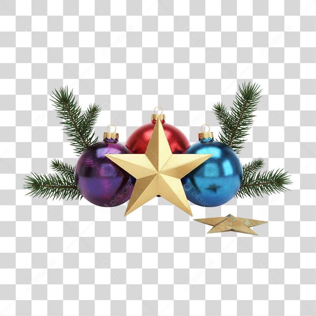 Decoração e Enfeites de Árvore de Natal PNG Transparente