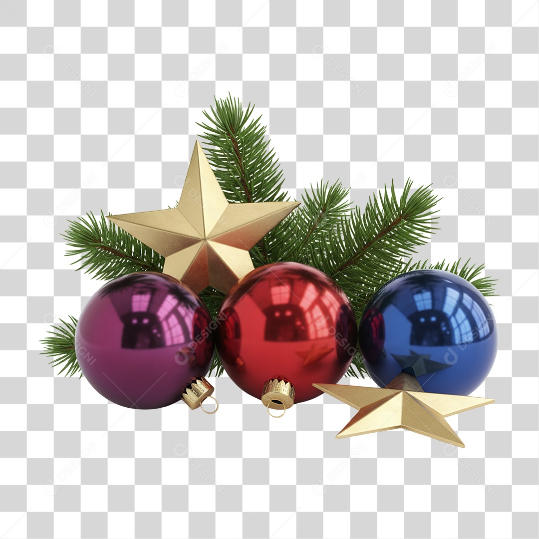 Decoração e Enfeites de Árvore de Natal PNG Transparente