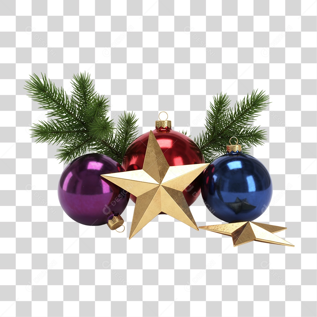 Decoração e Enfeites de Árvore de Natal PNG Transparente