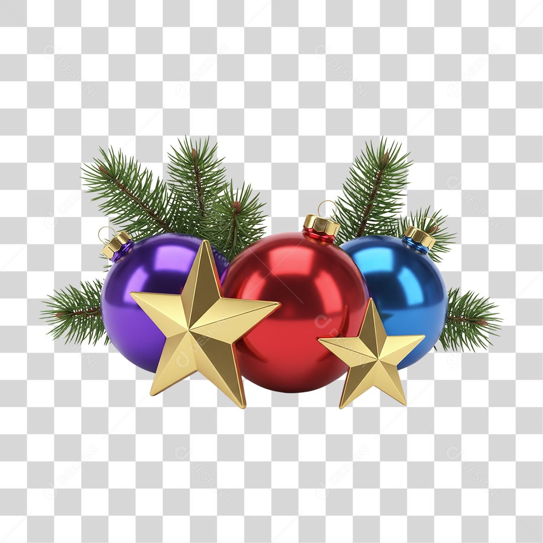 Decoração e Enfeites de Árvore de Natal PNG Transparente