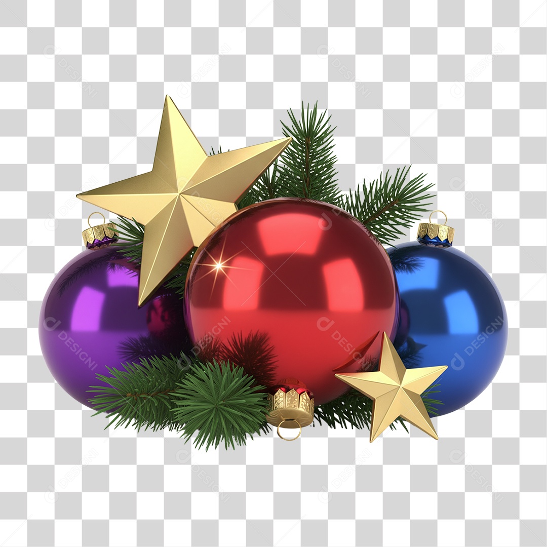 Decoração e Enfeites de Árvore de Natal PNG Transparente