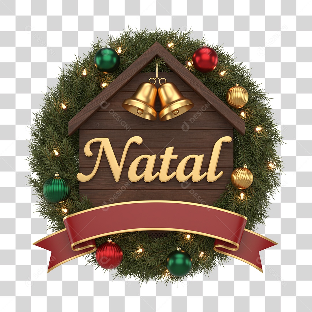 Selo 3D Natal PNG Transparente