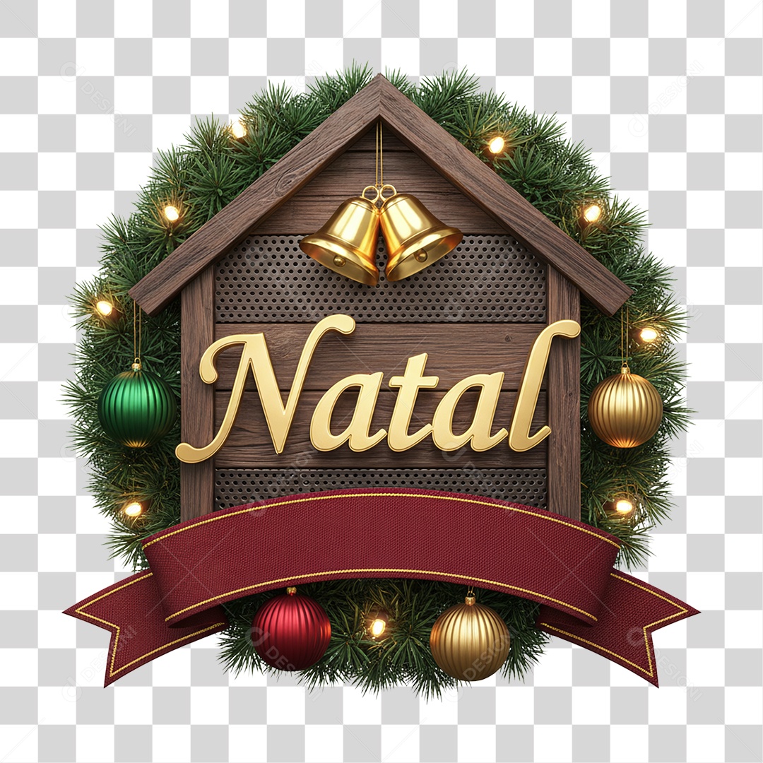 Selo 3D Natal PNG Transparente