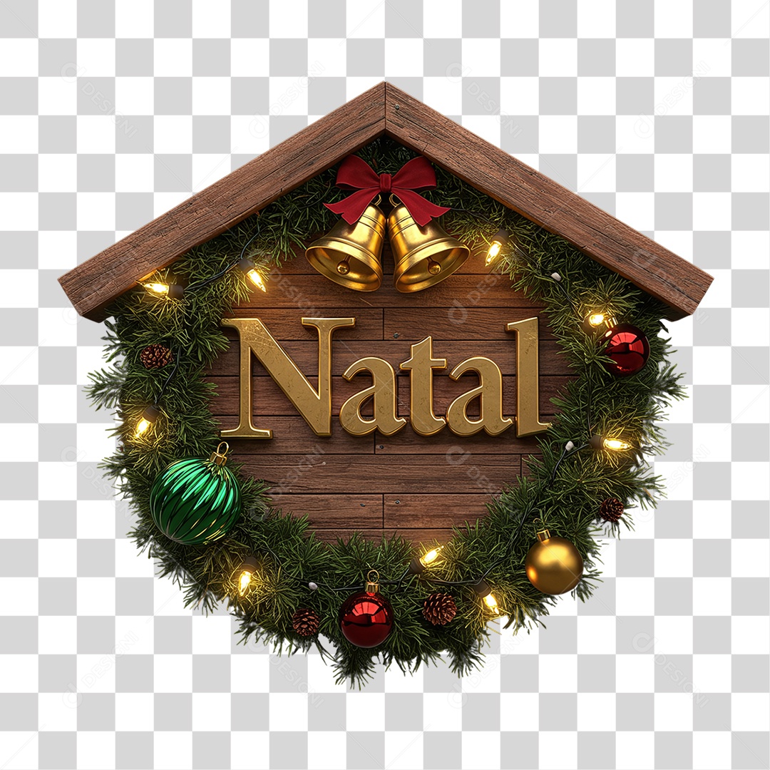 Selo 3D Natal PNG Transparente