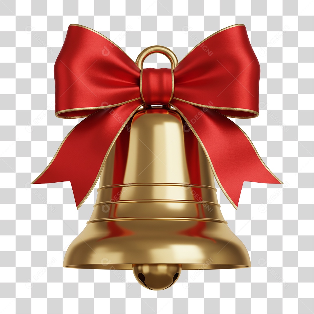 Sino Dourado de Natal PNG Transparente