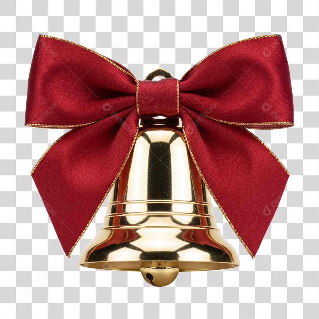 Sino Dourado de Natal PNG Transparente