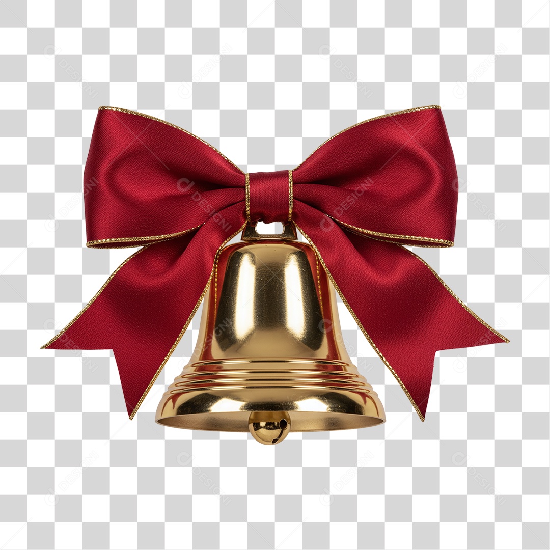 Sino Dourado de Natal PNG Transparente