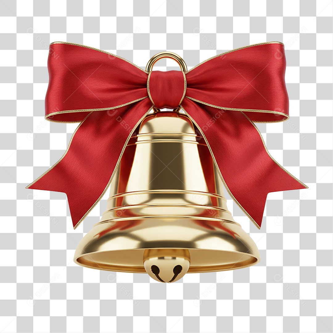 Sino Dourado de Natal PNG Transparente