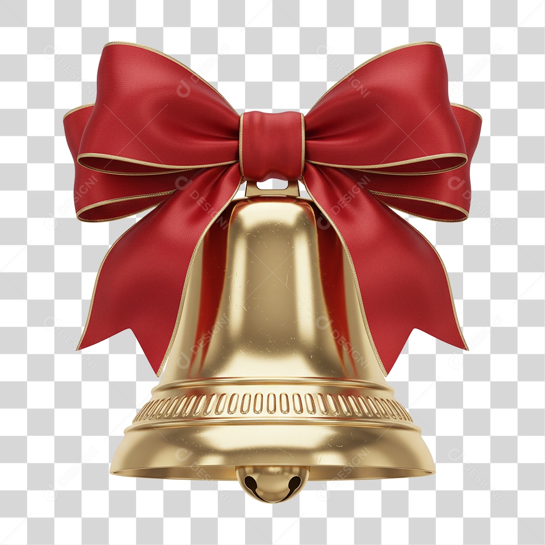 Sino Dourado de Natal PNG Transparente