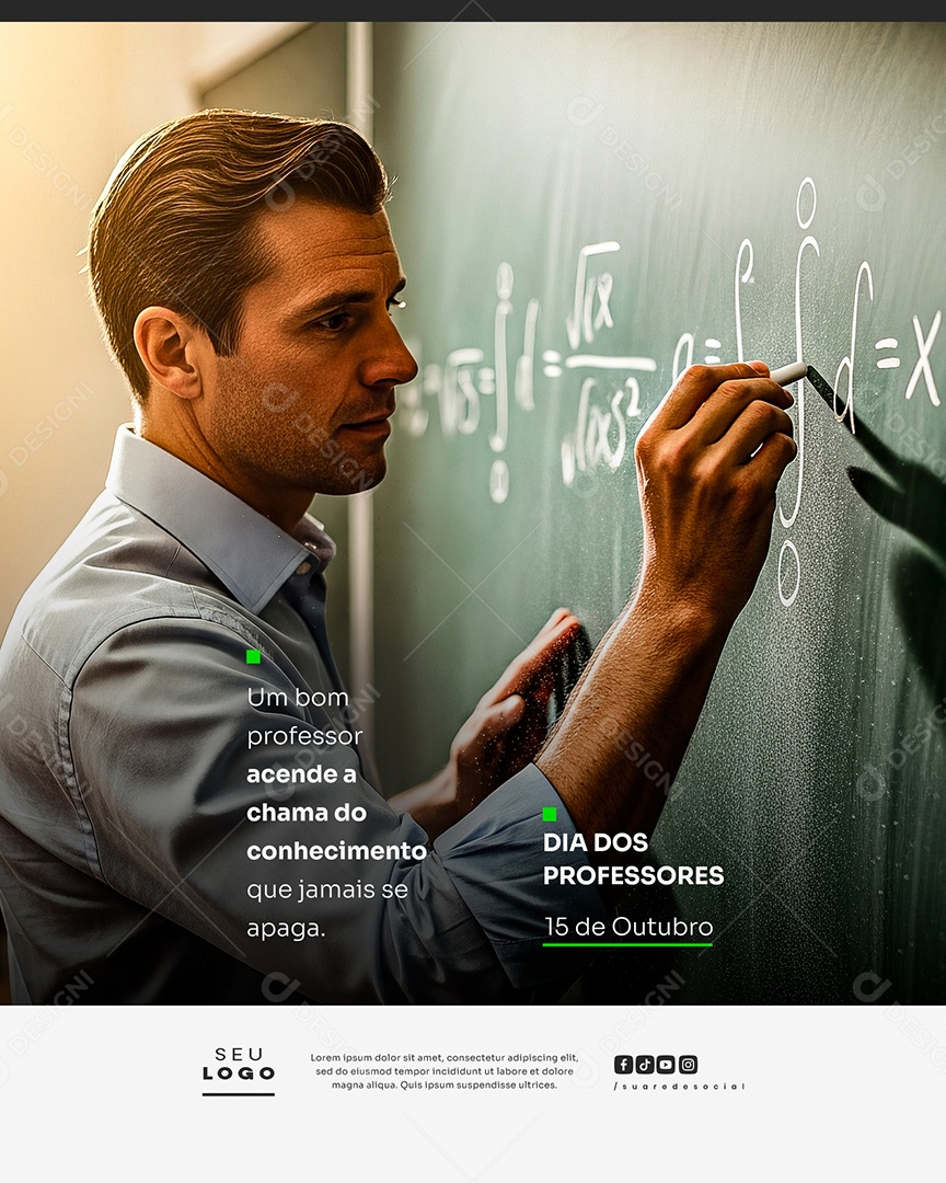 Dia do Professor 15 de Outubro Social Media PSD Editável